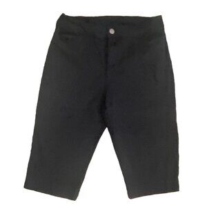 Christopher & Banks Womens Black Knee Length Shorts-Black-6-GUC